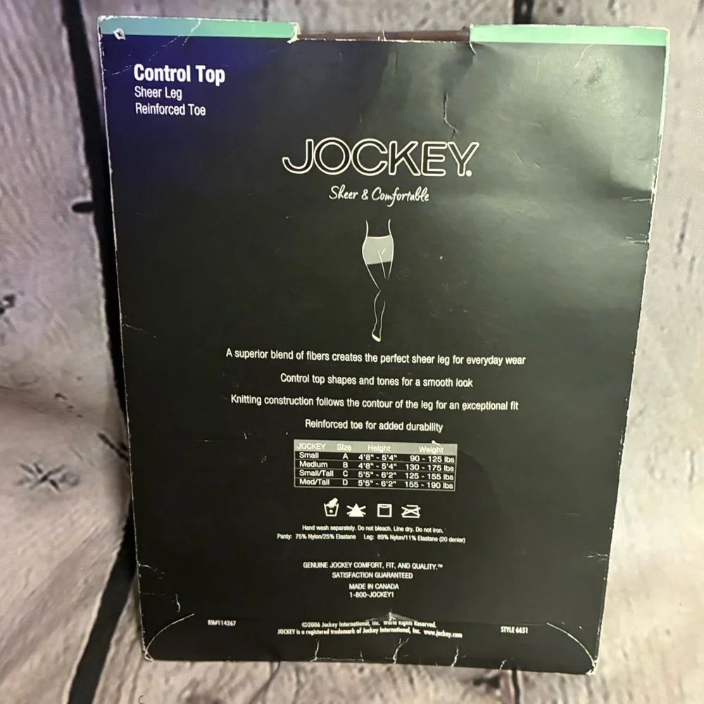 5/$20 VTG Jockey Sheer & Comfortable‎ Control Top Pantyhose Tights Coffee Sz B M